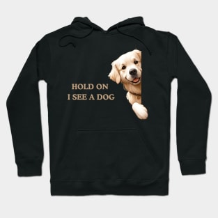 Hold On I See a Dog Golden Retriever Lover Hoodie